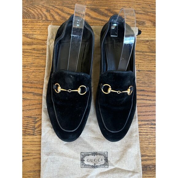 GUCCI Black Velvet Suede Horsebit Slip On Loafer Shoes Women's Size EU 38 US 7.5 - Picture 12 of 12